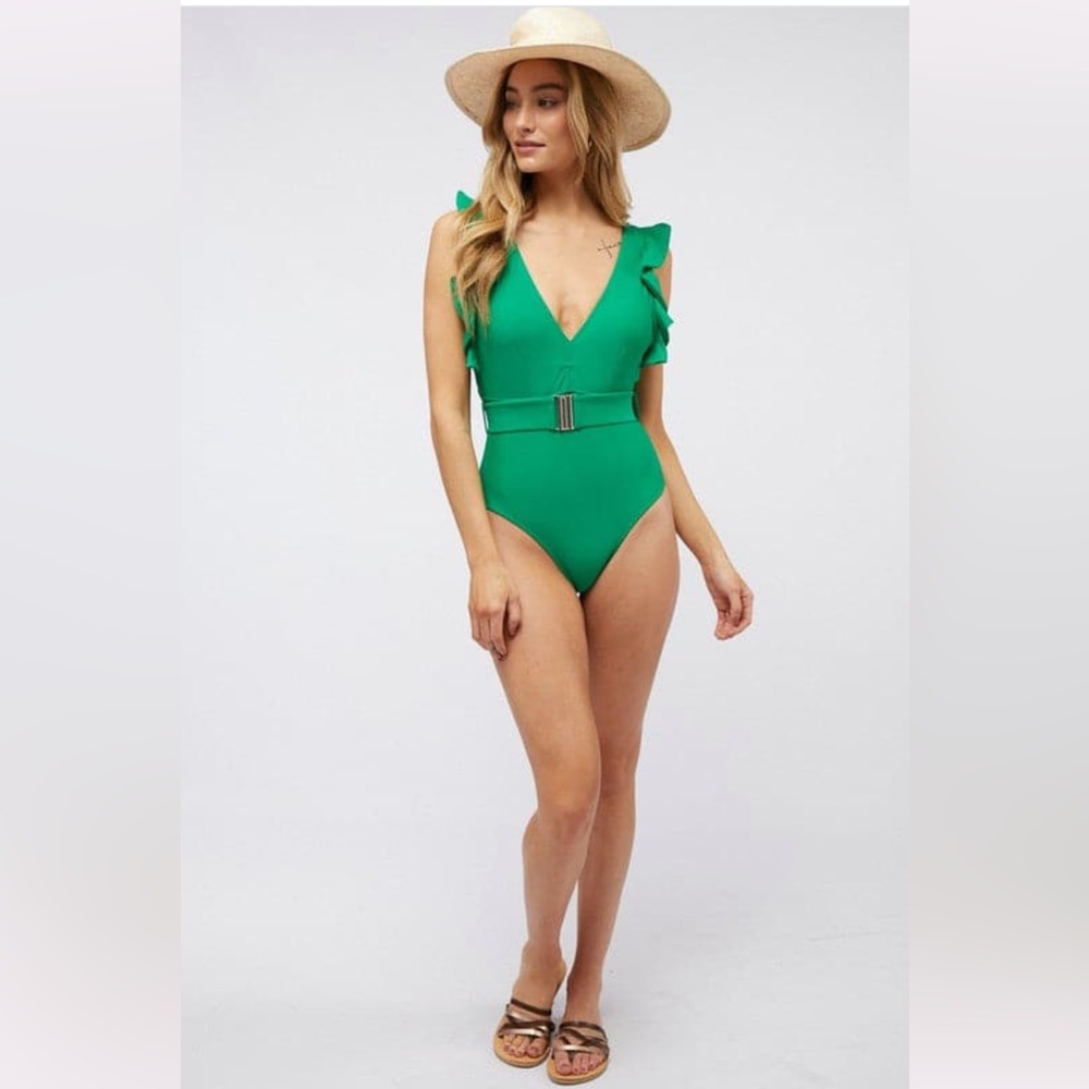 NEW Davi & Dani Ruffle One Piece Bathing Suit Swim Suit M & L NWT